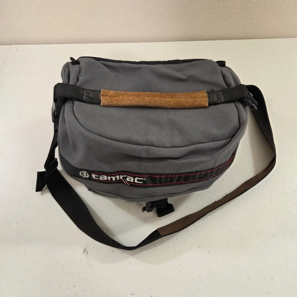 Tamrac 603 Vintage Gray Nylon Camera Shoulder Bag Lens-Bridge System Made in USA